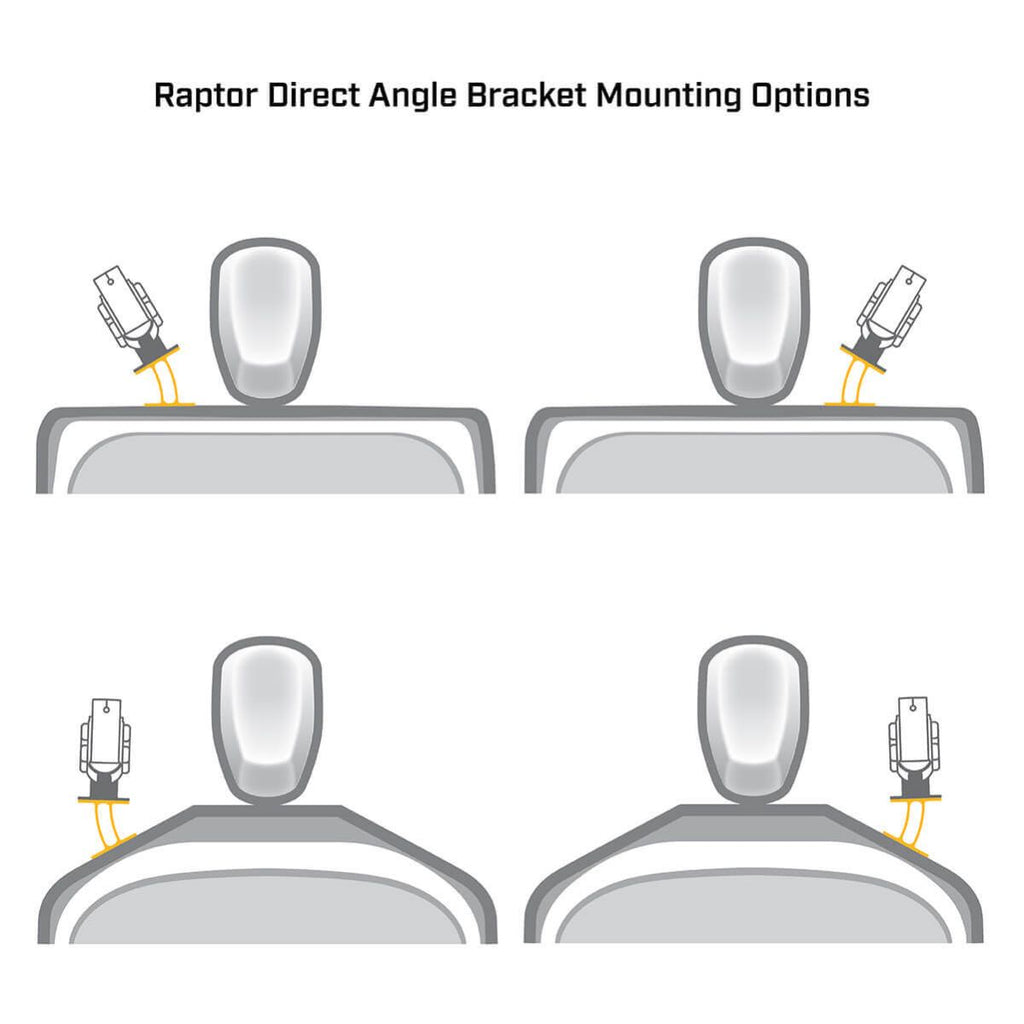 Raptor Direct Mount Angle Bracket, Black 1810371 - Lakeside Marine & Service